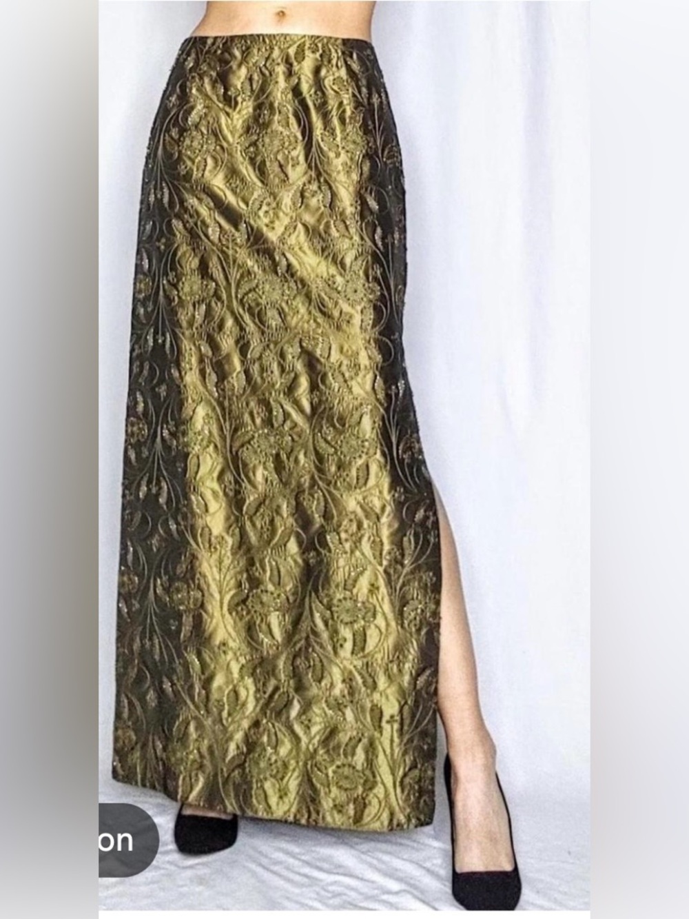 90s beaded silk vintage maxi skirt size 4